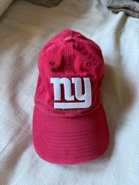 New York Giants Red Baseball Cap with White 'ny' Logo